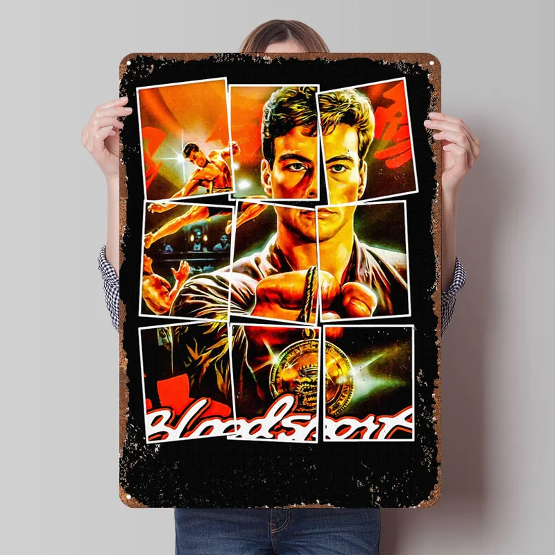 Retro Gaming At Home - Металлическая табличка Bloodsport, классический кинопостер, декор