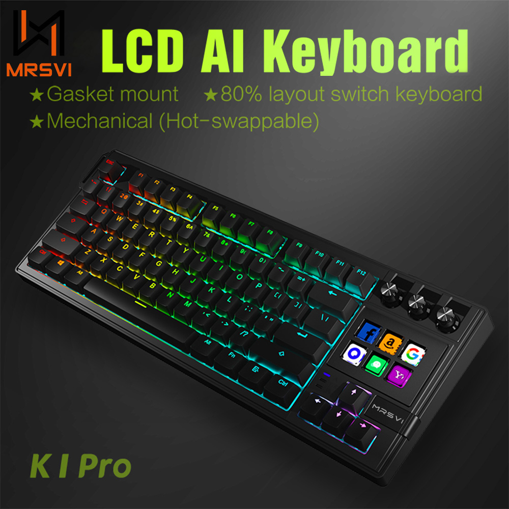 Retro Gaming Keyboard - MRSVI K1 PRO Visual LCD AI