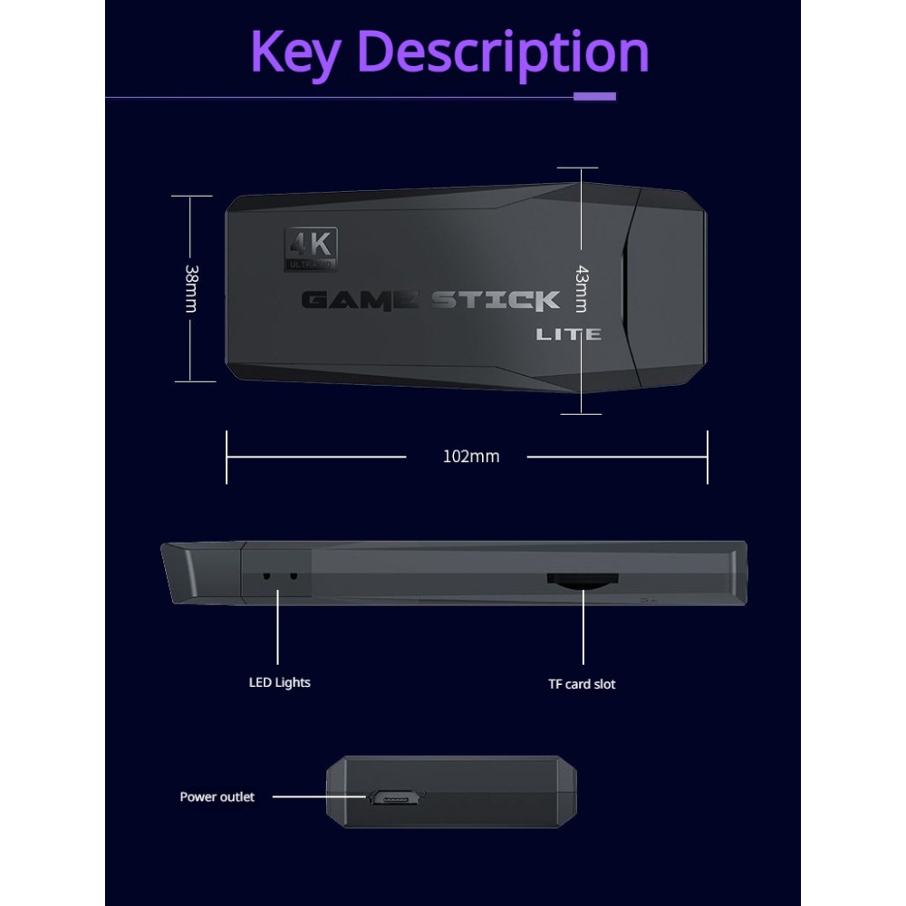 Портативная игровая консоль 4K – обзор и цена Retro Gaming Hdmi Stick